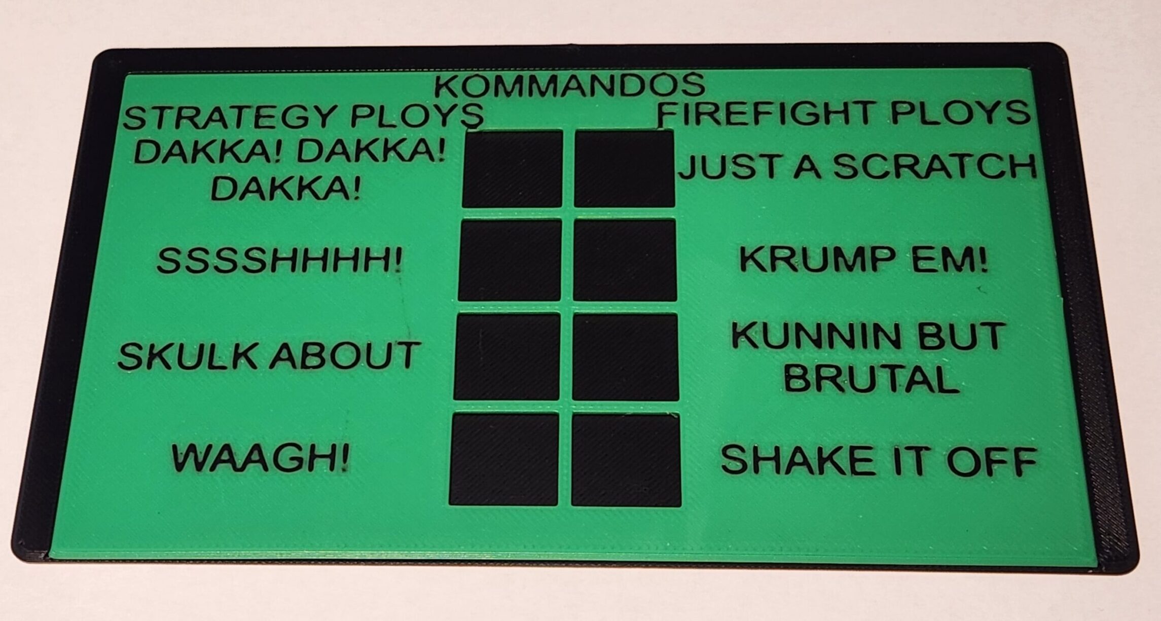Faction Cheat Sheet